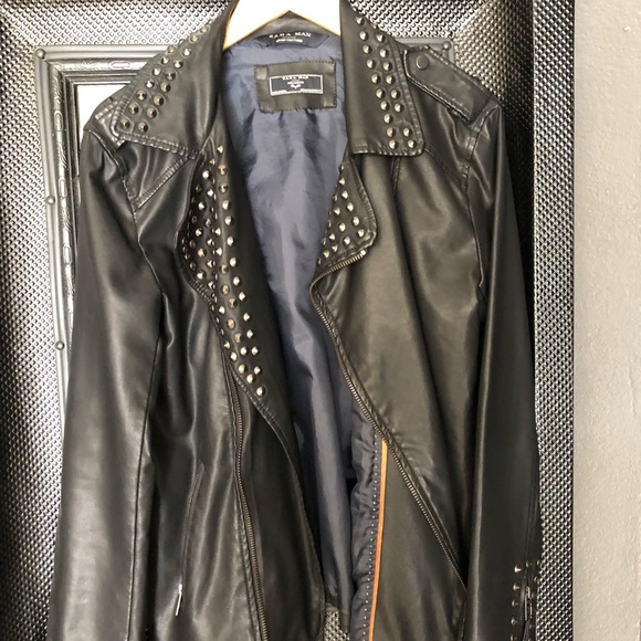 zara studded leather jacket